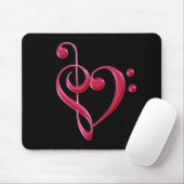 Fuchsia Love Musical Notes Mousepad Muismat (Met muis)