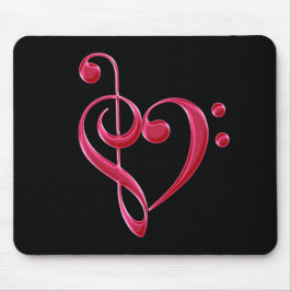 Fuchsia Love Musical Notes Mousepad Muismat