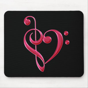 Fuchsia Love Musical Notes Mousepad Muismat