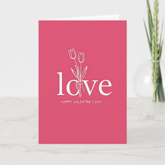 Fuchsia Love Tulip Art Card Kaart (Voorkant)