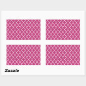 Fuchsia magenta en witte Marokkaanse trellis patro Rechthoekige Sticker (Vel)