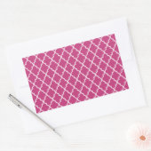 Fuchsia magenta en witte Marokkaanse trellis patro Rechthoekige Sticker (Envelop)