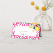 Fuchsia Majolica magenta tegels bruidsshower  Plaatskaartje (Voorkant)