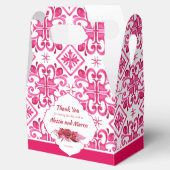 Fuchsia Majolica magenta tegels gepersonaliseerd Bedankdoosjes (Geopend)