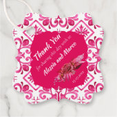 Fuchsia Majolica magenta tegels gepersonaliseerd Bedankjes Labels (Voorkant)