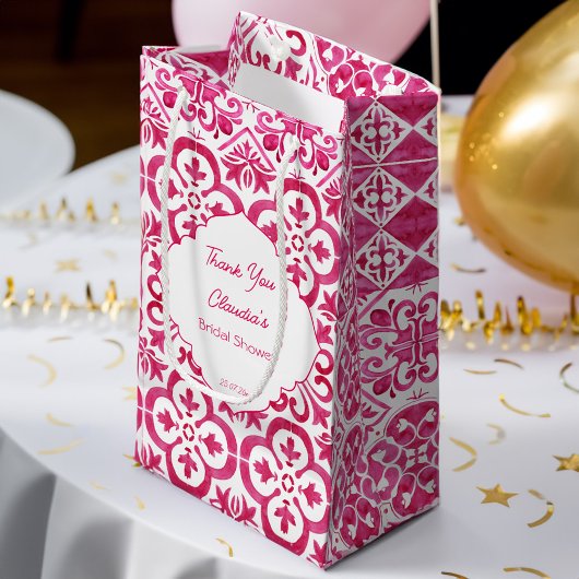 Fuchsia Majolica magenta tegels gepersonaliseerd Klein Cadeauzakje