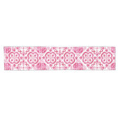 Fuchsia Majolica magenta tegels Mediterraan Korte Tafelloper (Horizontaal)