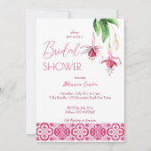 Fuchsia Majolica magenta tegels vrijgezellenfeest Kaart (Voorkant)