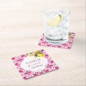 Fuchsia Majolica magenta tegels vrijgezellenfeest Kartonnen Onderzetters (Insitu)