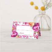 Fuchsia Majolica tegels magenta bruiloft Plaatskaartje (Voorkant)