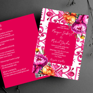 Fuchsia Majolica tegels oranje pioenrozen alles in Kaart