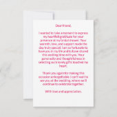 Fuchsia Majolica tegels oranje pioenrozen Bedankkaart (Achterkant)