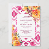 Fuchsia Majolica tegels sinaasappel dahlia alles i Kaart (Voorkant)