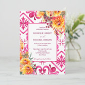 Fuchsia Majolica tegels sinaasappel dahlia alles i Kaart (Staand voorkant)