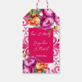 Fuchsia Majolica tegels sinaasappel dank u gunst Cadeaulabel (Voorkant)