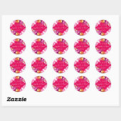 Fuchsia Majolica tegels sinaasappel dank u gunst Ronde Sticker (Vel)