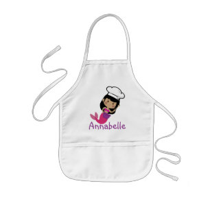 Fuchsia Mermaid Chef met Bowl personaliseren Kinder Schort