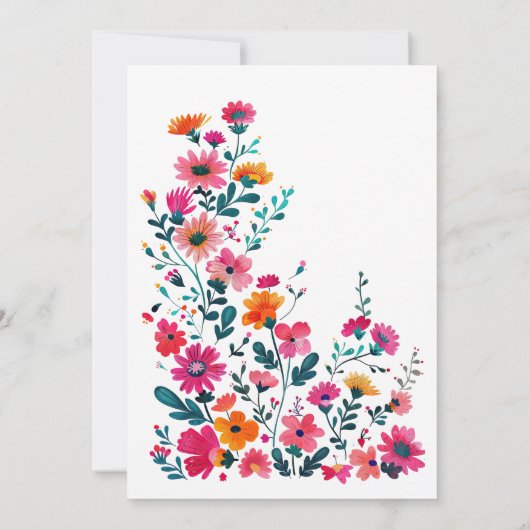 Fuchsia Mexicaanse bloemen Cinco de Mayo Fiesta Kaart (Achterkant)