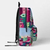 Fuchsia Mint City Skyline Rugzak (Links)