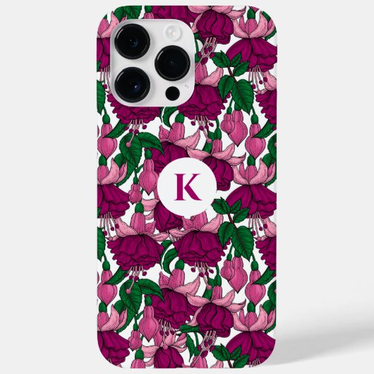 Fuchsia monogram Case-Mate iPhone case (Achterkant)