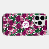 Fuchsia monogram iPhone hoesje (Achterkant horizontaal)