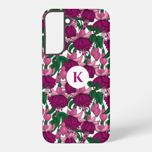 Fuchsia monogram samsung galaxy hoesje (Achterkant)