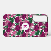 Fuchsia monogram samsung galaxy hoesje (Achterkant horizontaal)