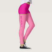 Fuchsia Monogrammed Shorts Pink Tights Gold Border Leggings (Rechts)
