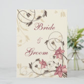 Fuchsia Narcissen en Tarwe Zitplaatskaart Kaart (Staand voorkant)