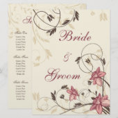 Fuchsia Narcissen en Tarwe Zitplaatskaart Kaart (Voorkant / Achterkant)