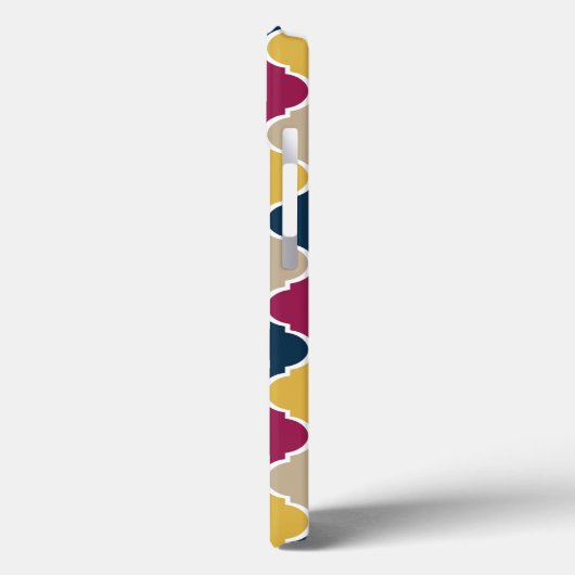 Fuchsia Navy Moroccan Lattice Monogram Case-Mate iPhone Case (Achterkant / Links)