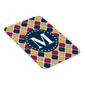 Fuchsia Navy Moroccan Lattice Monogram Magneet (Rechterzijde)