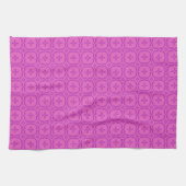 Fuchsia op Roze Faux Welsh Tapestry Patroon Theedoek (Horizontaal)