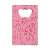 Fuchsia op Roze Retro Curly Swirl Spiraal Creditkaart Flessenopener (Voorkant)
