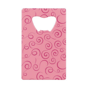 Fuchsia op Roze Retro Curly Swirl Spiraal Creditkaart Flessenopener