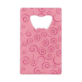 Fuchsia op Roze Retro Curly Swirl Spiraal Creditkaart Flessenopener (Achterkant)