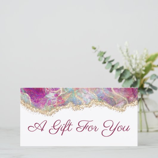 Fuchsia opaal gift certificaat (Staand voorkant)