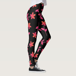 Fuchsia Oranje Black Floral 4Cindy Leggings