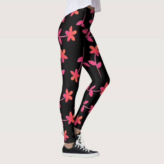 Fuchsia Oranje Black Floral 4Cindy Leggings (Rechts)