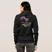 Fuchsia orchidee en Kat Hoodie (Achterkant volledig)