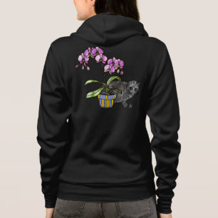Fuchsia orchidee en Kat Hoodie