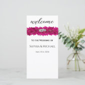 Fuchsia orchideeën op wit-bruiloft ringen-programm (Staand voorkant)