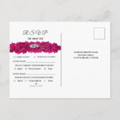 Fuchsia orchideeën op wit-bruiloft RSVP- Uitnodiging Briefkaart (Achterkant)