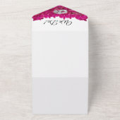 Fuchsia orchideeën op wit-foto bruiloft- all in one uitnodiging (Buitenkant)