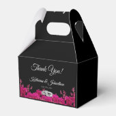 Fuchsia Orchids op Black-Wedding Dank u- Bedankdoosjes (Achterkant)