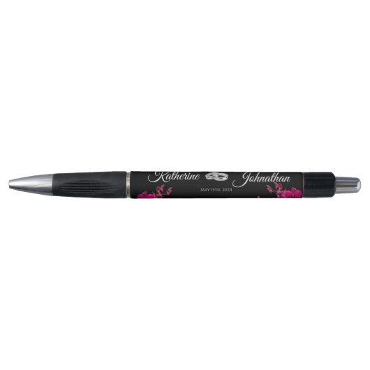 Fuchsia Orchids op Black-Wedding- Pen (Voorkant)