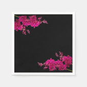 Fuchsia Orchids op Black-Wedding- Servet (Voorkant)