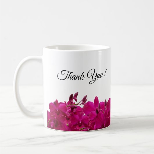 Fuchsia Orchids op White-bruidsmeisje geschenken- Koffiemok (Links)