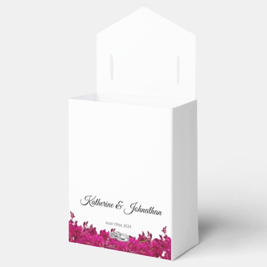 Fuchsia Orchids op White-Wedding Dank je wel- Bedankdoosjes (Geopend)