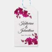 Fuchsia Orchids op White-Wedding Dank je wel- Cadeaulabel (Achterkant)